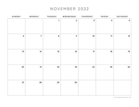 november  calendar printablecalendarnet