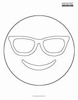 Coloring Emoji Sunglasses Sheet Sheets Fun sketch template