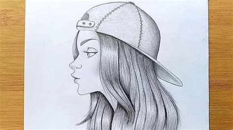 How To Draw A Girl With Cap For Beginners Step By Step Pencil