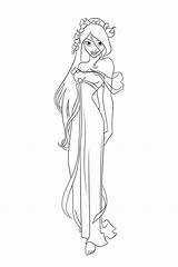 Coloring Giselle Pages Enchanted Popular Dress sketch template