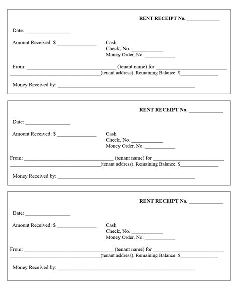 receipt documents template collection