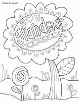 Grandma Coloring Pages Happy Birthday Grandparents Nana Mothers Grandpa Doodle Alley Print Grandparent Printable Colouring Color Valentines Sheets Holiday Cards sketch template