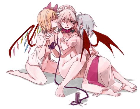 remilia scarlet izayoi sakuya and flandre scarlet touhou drawn by