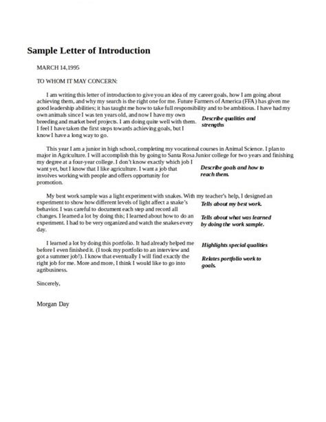 introduction letter templates   ms word