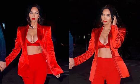 megan fox looks incredible in all red everything for her