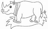 Coloring Rhinoceros Popular sketch template