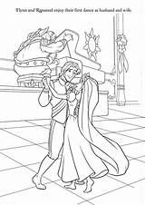 Coloring Rapunzel Flynn Pages Wedding Getdrawings sketch template