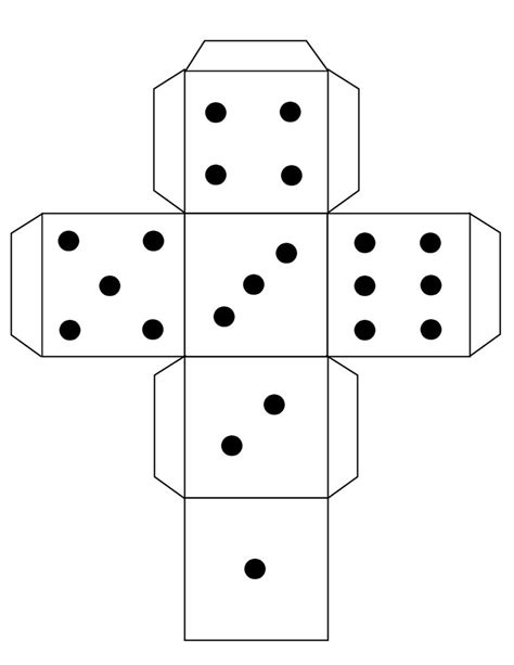 dices  arranged   shape   cross  black dots