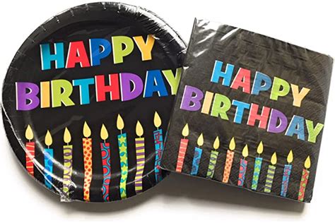 amazoncom happy birthday plates  napkins sets  cute sets
