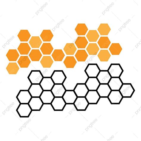 gambar vektor abstrak segi enam pola sarang lebah madu jeruk kuning