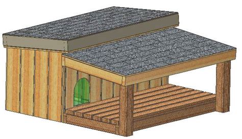 cad designed insulated dog house plans large breed weatherproof  sundeck diy ebay