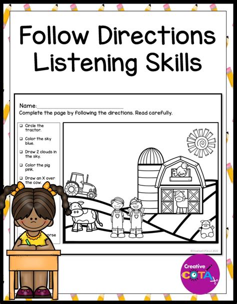 instructions worksheet kindergarten