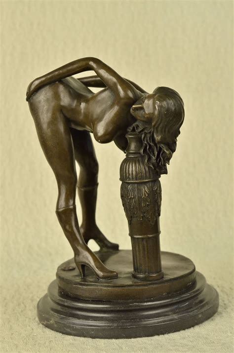 stunning nude woman deco sexy bronze erotic sculpture