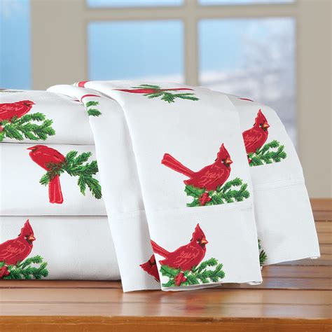 cardinal christmas bedding sheet set collections