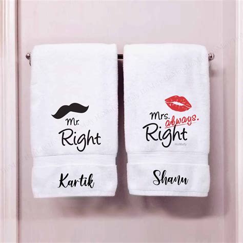personalised towel set  couples anniversary gift wedding gift