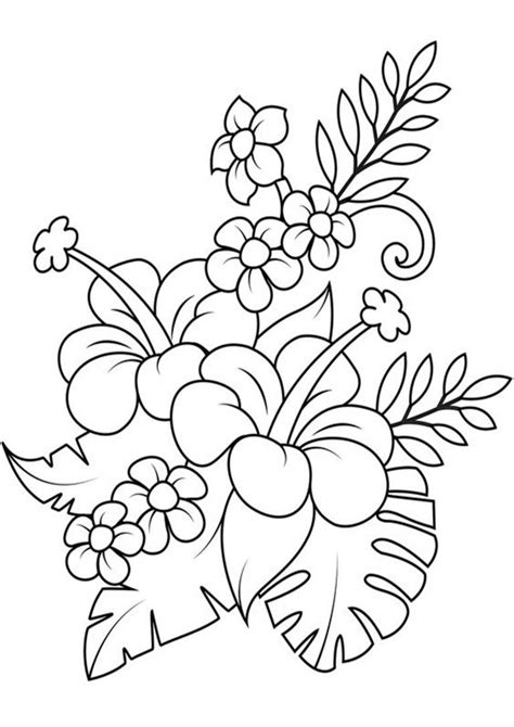 easy  print flower coloring pages flower drawing flower