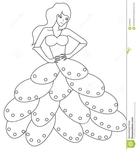 stock photo fashion doll coloring page image