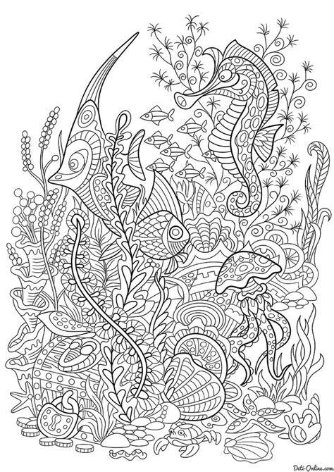 sea coloring pages  adults images  pinterest