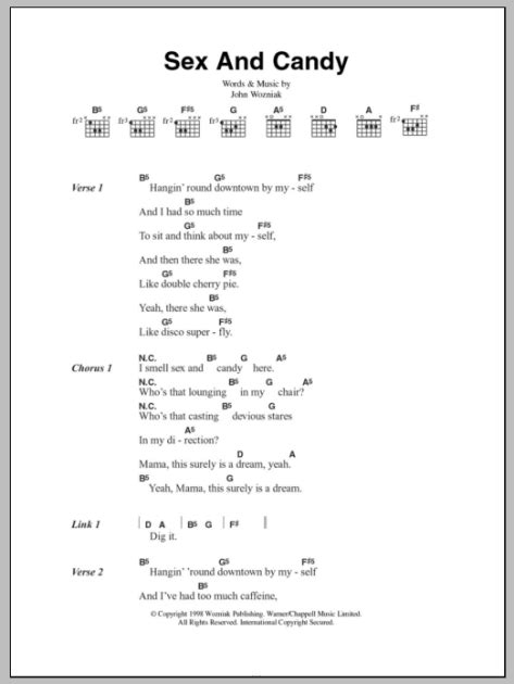 sex and candy guitar chords lyrics zzounds