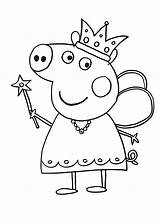 Peppa Pig Princess Coloring Pages Kids Printable Categories sketch template