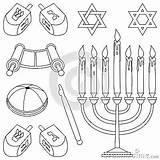 Judentum Judaism Elemente Symbole Kippa Menorah Torah sketch template