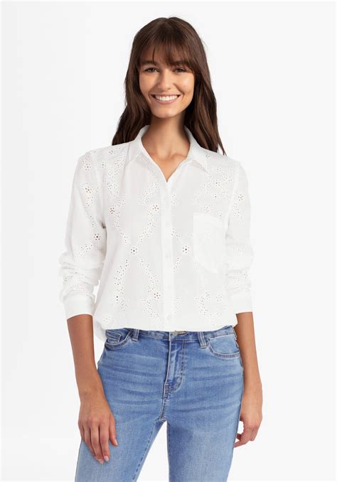 witte blouse met broderie anglaise  emode