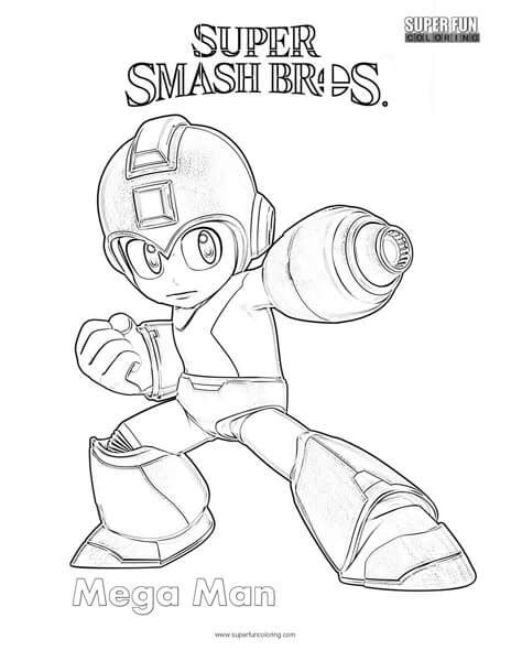 mega man super smash brothers coloring page super fun coloring