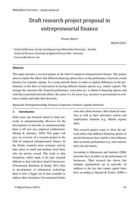 research proposal  entrepreneurship offorte proposal software