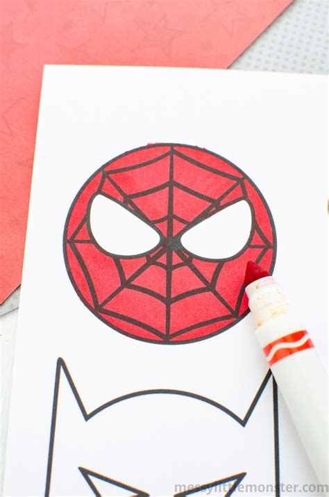 mix  match superhero craft printable superhero template messy