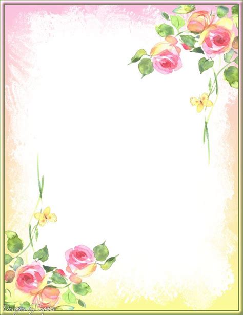 printable stationary  floral border design flower border clipart