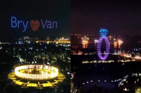 mans marriage proposal involves epic light show   drones  gardens   bay latest