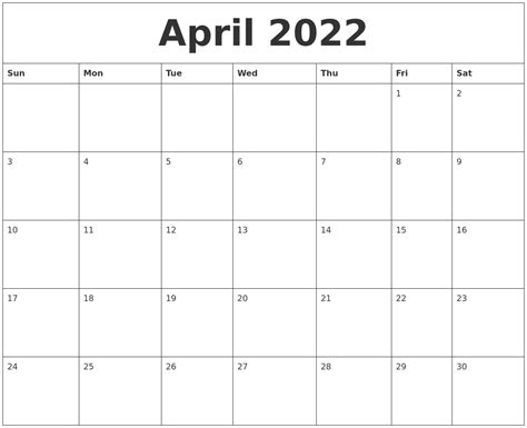 april  calendar pages