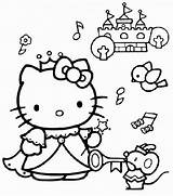 Coloring Kitty Hello Pages Princess Printable Popular sketch template