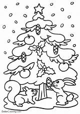 Winter Coloring Pages Tree Evergreen Kids Printable Adults Color sketch template