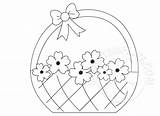 Basket Coloring Flowers Easter Template sketch template
