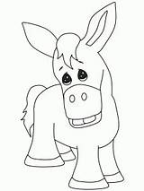 Coloring Donkey Pages Animal Kids Preschoolcrafts Printable Preschool sketch template