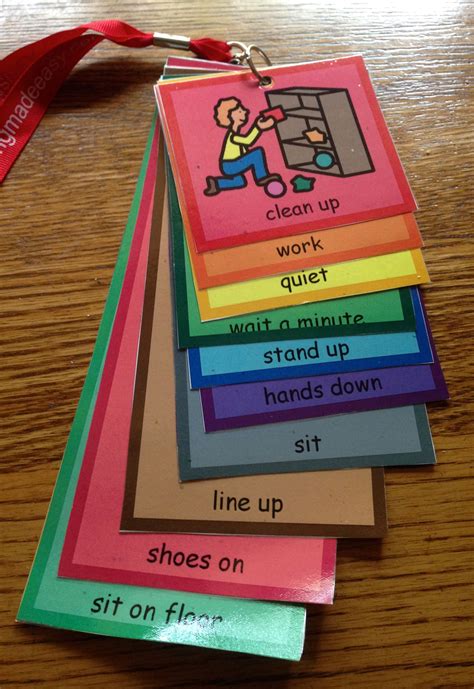 lanyard  printable visual cue cards  autism