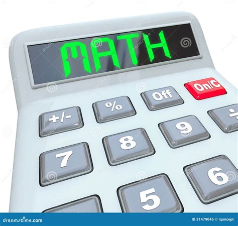 wiskunde word op calculator die voor wiskunde antwoord voorstellen stock illustratie