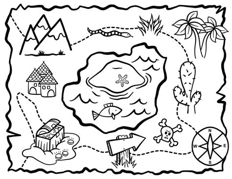 treasure map coloring pages  printable coloring pages  kids