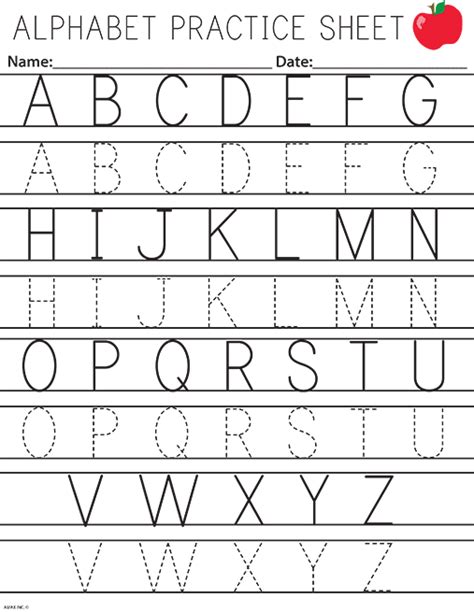 practice alphabet worksheets  alphabet worksheets alphabet