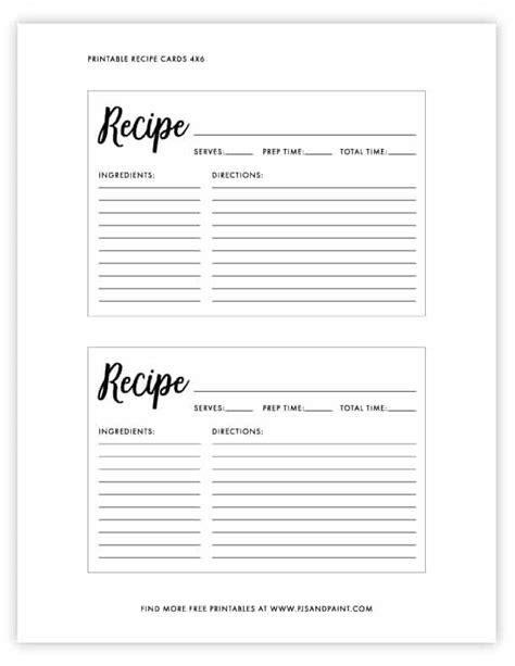printable recipe cards instantly   print