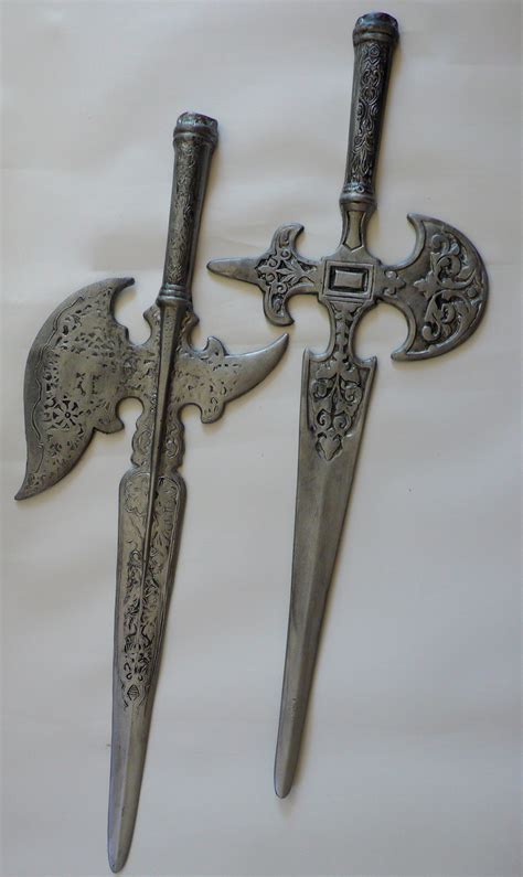 vintage sexton battle axes ornate knights swords weapons wall etsy