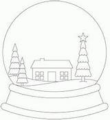Snow Globe Christmas Template Snowglobe Blank Crafts Templates Stamps Globes sketch template