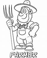 Coloring Farmer Cartoon Printable Sheet Professions Topcoloringpages Print Style sketch template