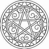 Coloring Pentacle Pages Pentagram Wiccan Embroidery Mandala Designs Pagan Adult Colouring Paper Crafts Patterns Wicca Pyrography Book Pattern Symbols Color sketch template