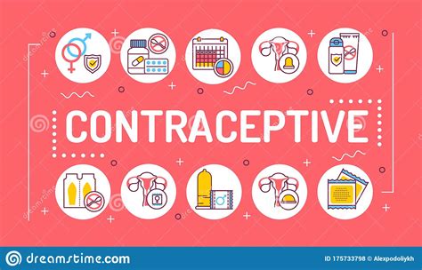 Contraceptive Word Lettering Typography Safety Sex Birth