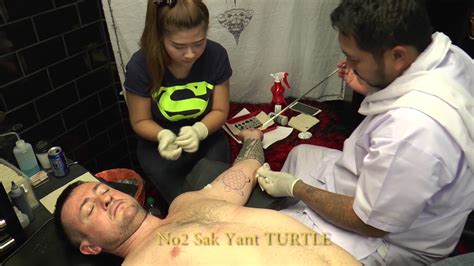 Thai Tattoo Full Sleeve Sak Yants On The Arm Youtube