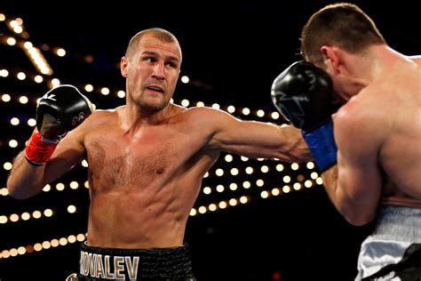 sergey kovalev pounds fellow russian  strong title defense