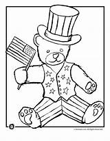 Coloring July 4th Pages Bear Summer Stripes Printables Stars Animal Kids Th Print Popular sketch template