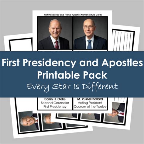 presidency  apostles printable pack  star
